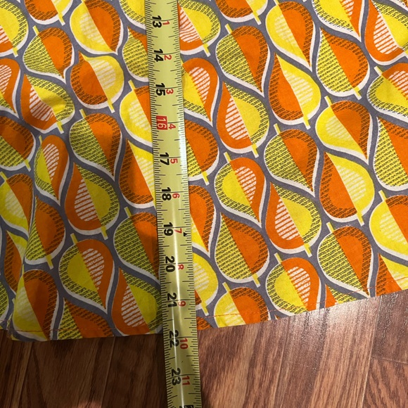 VINTAGE | Handmade geometric abstract print orange yellow a-line skirt - Picture 6 of 10